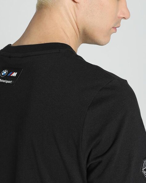BMW M Motorsport Garage Regular Fit Crew-Neck T-Shirt (Black}100% cotton.
