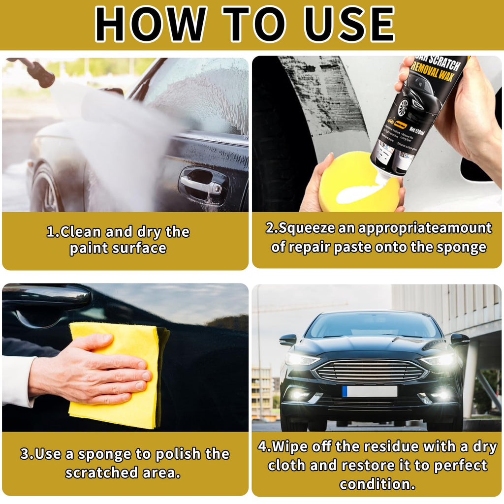 Car Scratch Removal Wax Pack of 2. Restore your car's finish with our professional-grade scratch removal wax.