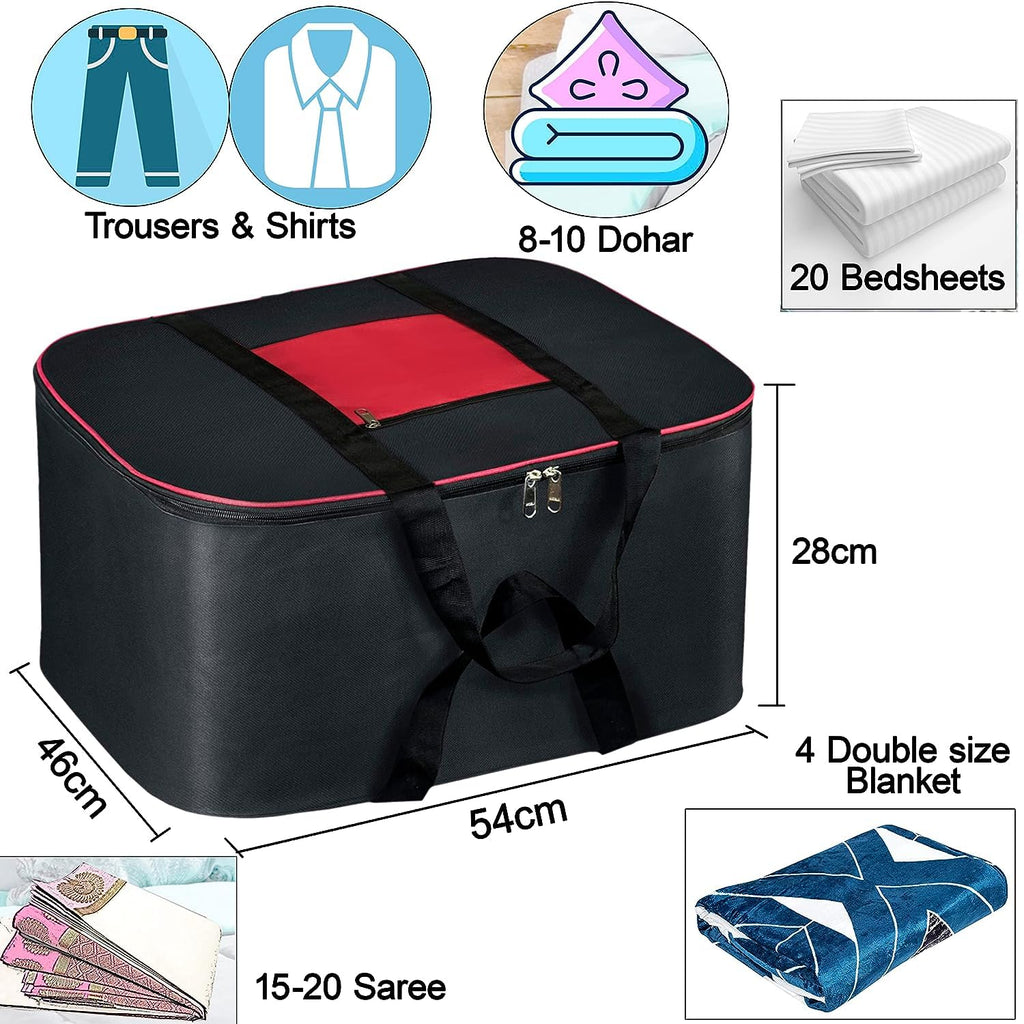 Underbed Storage Bag pack of 2. Collapsible fabric wardrobe organizer storage with sturdy grab handles.