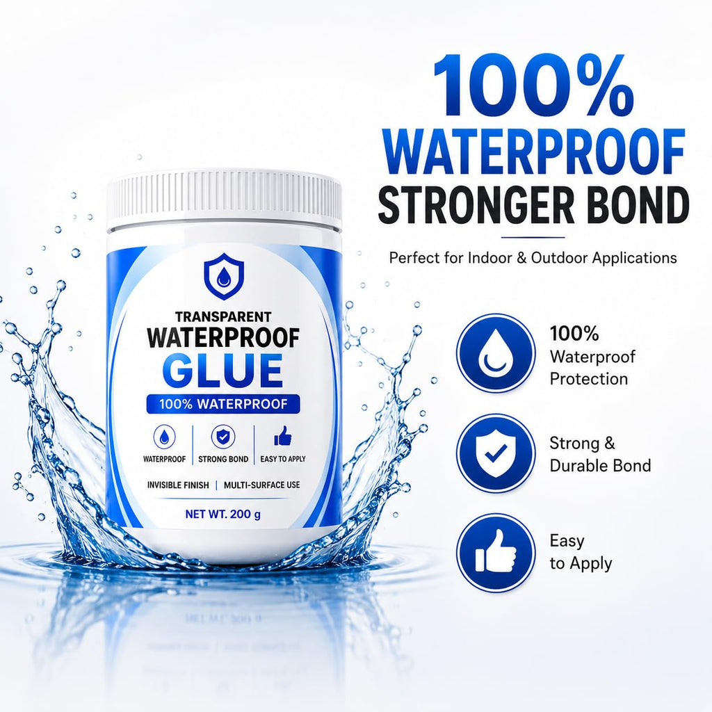 Transparent Waterproof Glue (Buy 1  Get 1 Free) + Free Brush. Per Btl 200gm