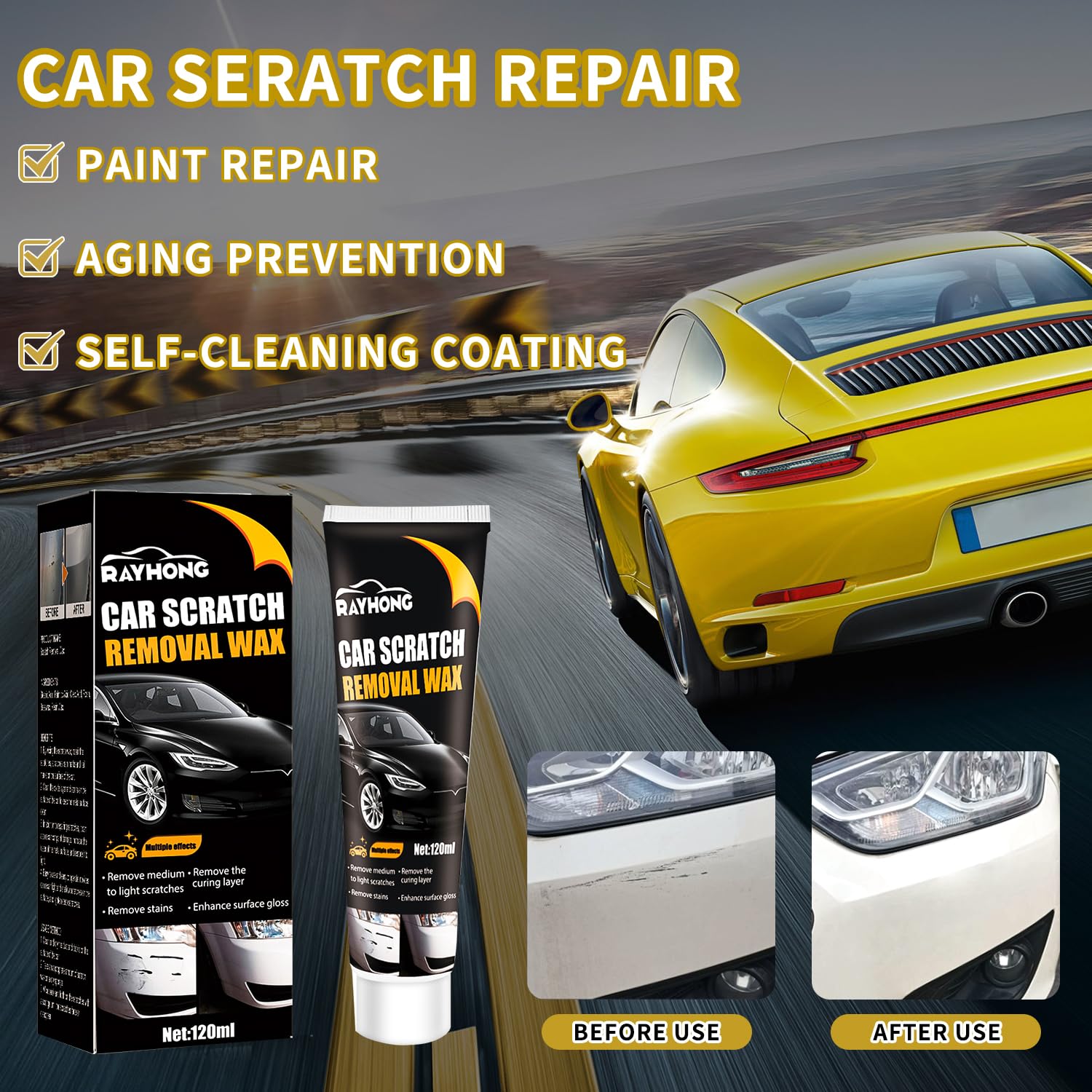 Car Scratch Removal Wax Pack of 2. Restore your car's finish with our professional-grade scratch removal wax.