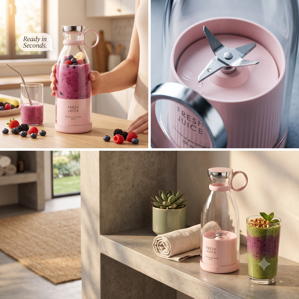Portable Mini Blender for Fresh Juice. Usb Rechargeable size net 500g