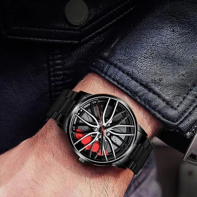 Stereoscopic Car Wheel Watch.  QuartzMaterial - Alloy SteelWeight -140gramLBH -17.4 x 9.5 x 2.9 cm;