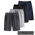 Men's Stretchable Cotton Shorts 4 Combo.Fabric; Cotton Polyester. Color: Multicolor Pattern.