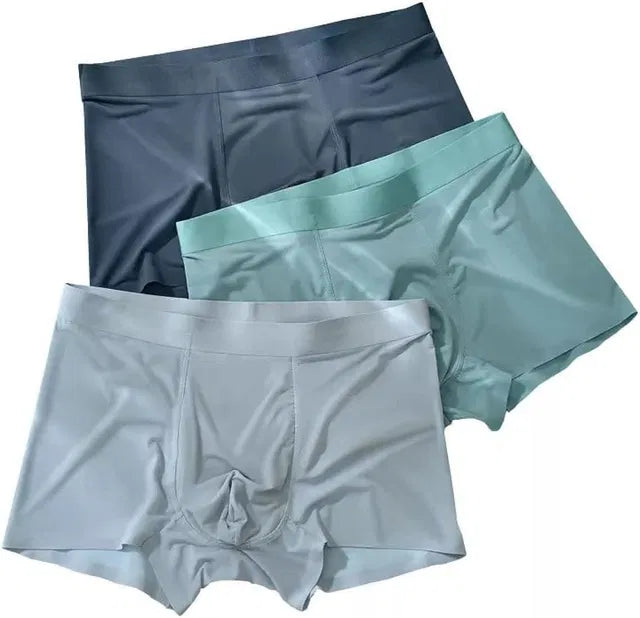 Men's Ice Silk Briefs Boxers (Pack of 3)  Multicolor Pattern: Solid Fit: Regular Occasion: Casual Combo.