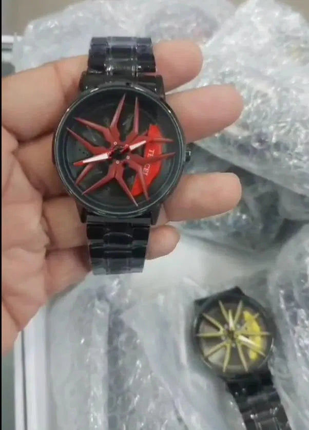 Stereoscopic Car Wheel Watch.  QuartzMaterial - Alloy SteelWeight -140gramLBH -17.4 x 9.5 x 2.9 cm;